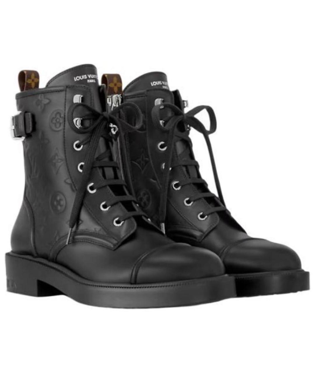 LOUIS VUITTON Черные кожаные ботинки, фото 3