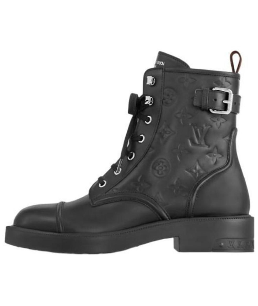 LOUIS VUITTON Черные кожаные ботинки, фото 2