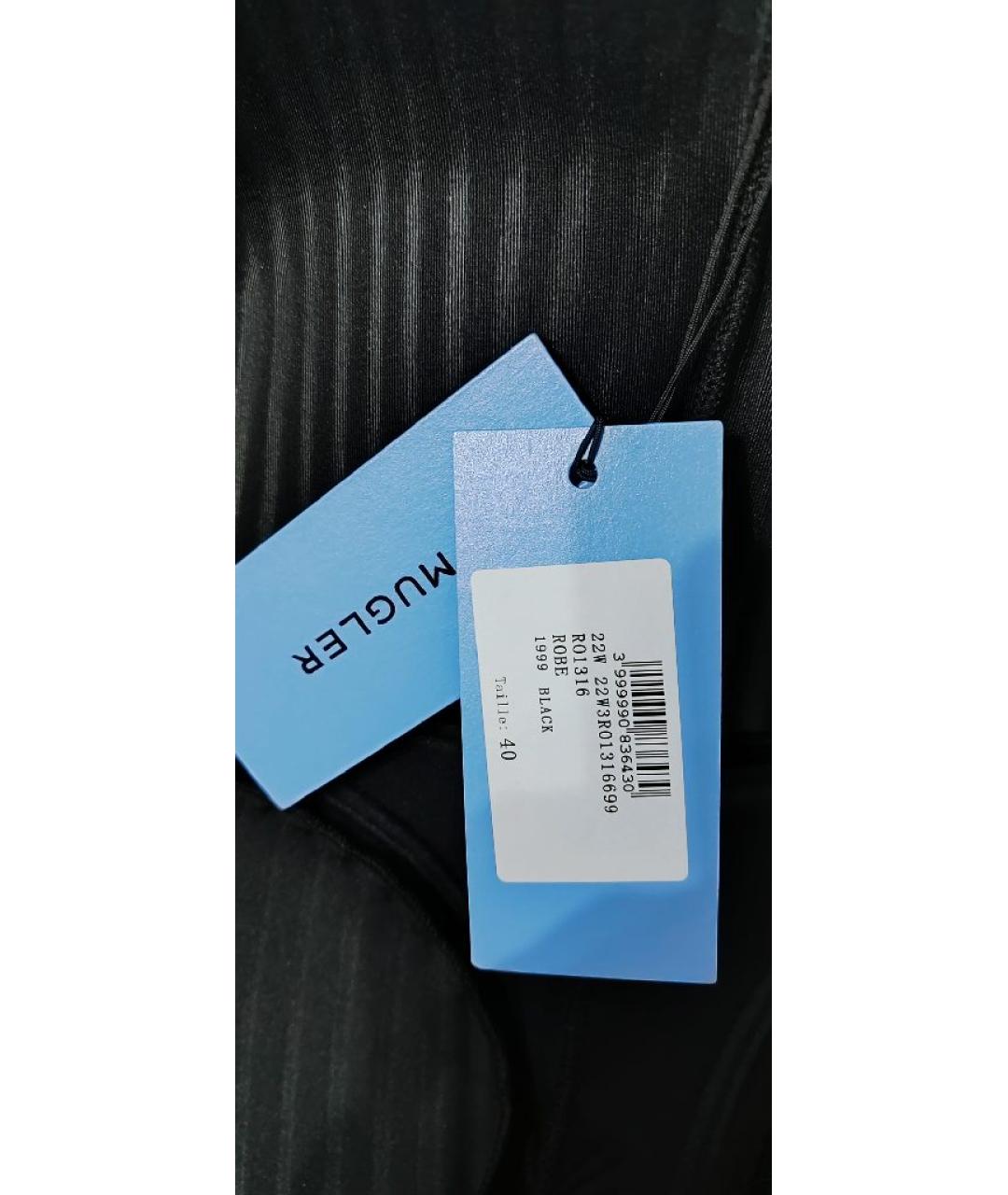 MUGLER Черное полиэстеровое коктейльное платье, фото 7