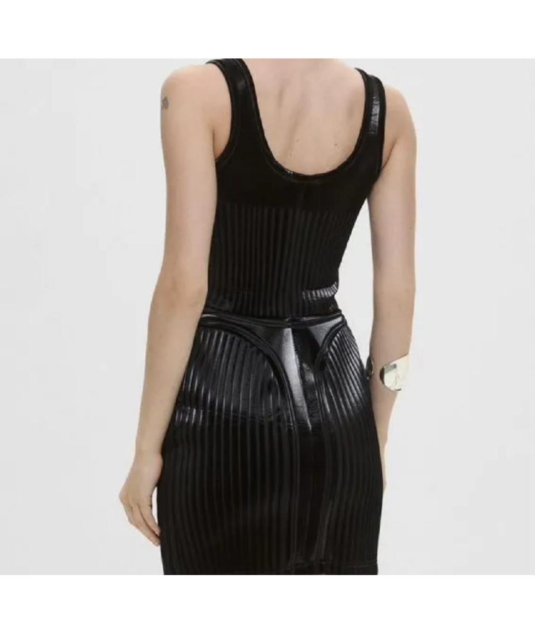 MUGLER Черное полиэстеровое коктейльное платье, фото 9