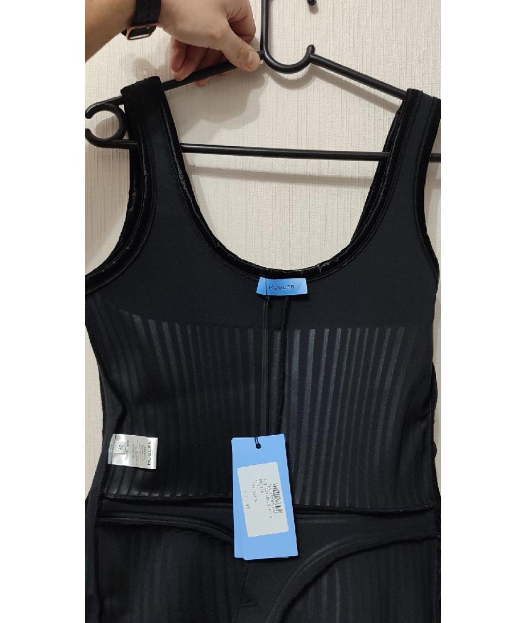 MUGLER Черное полиэстеровое коктейльное платье, фото 3