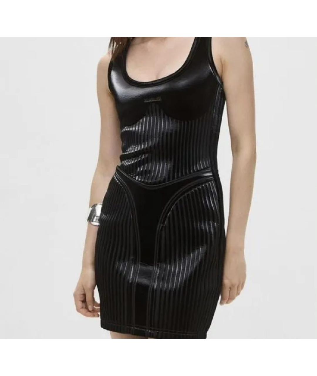 MUGLER Черное полиэстеровое коктейльное платье, фото 8