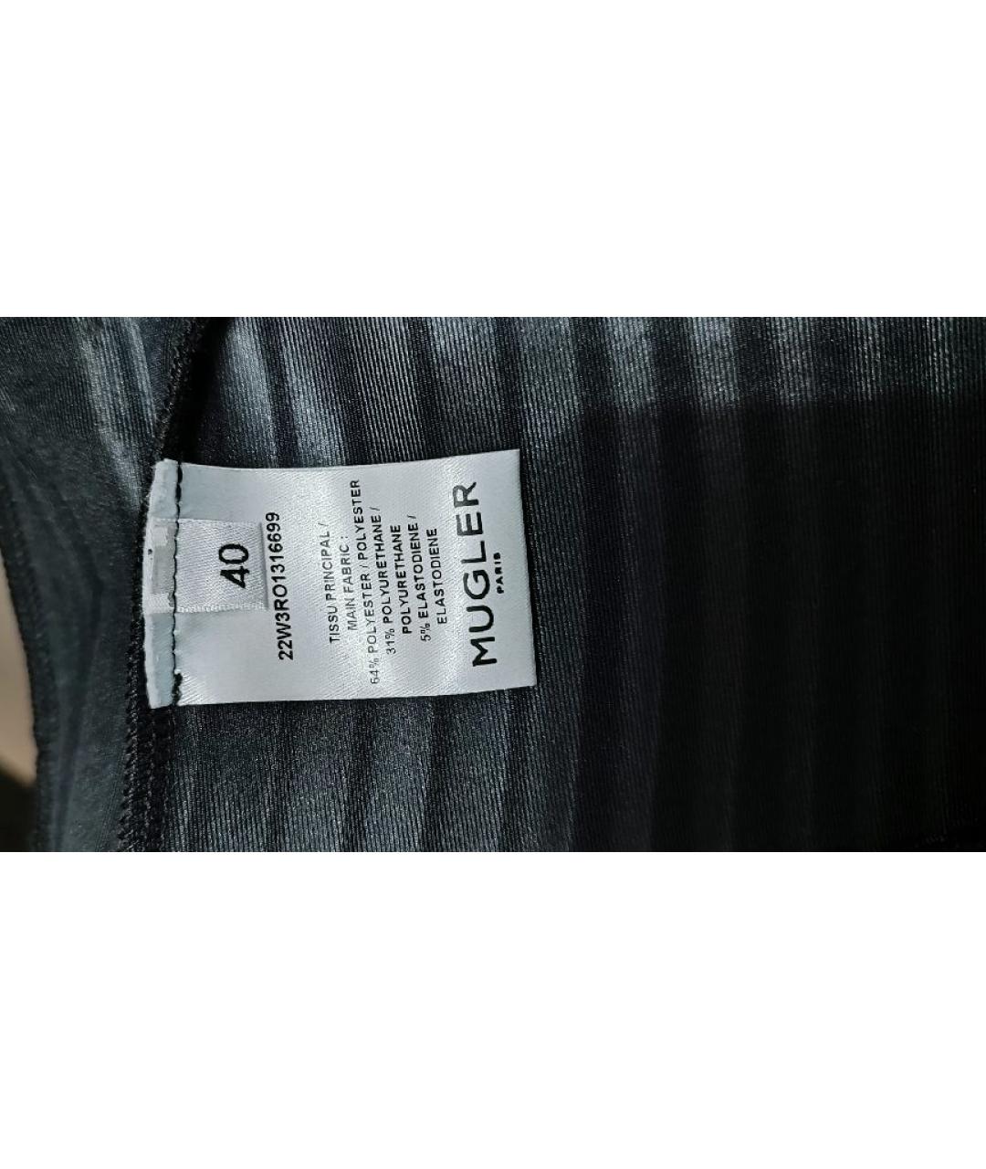 MUGLER Черное полиэстеровое коктейльное платье, фото 5