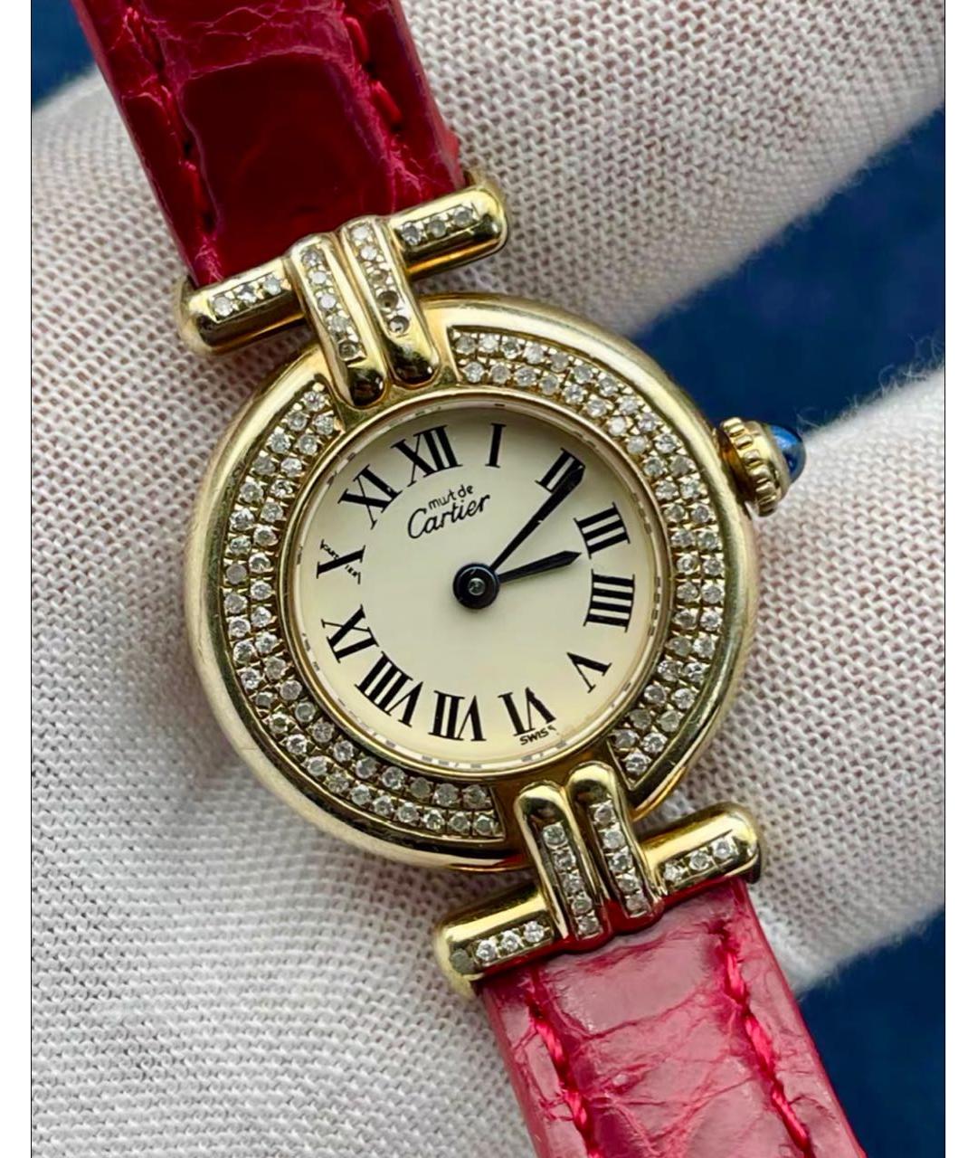 CARTIER Золотые серебряные часы, фото 3