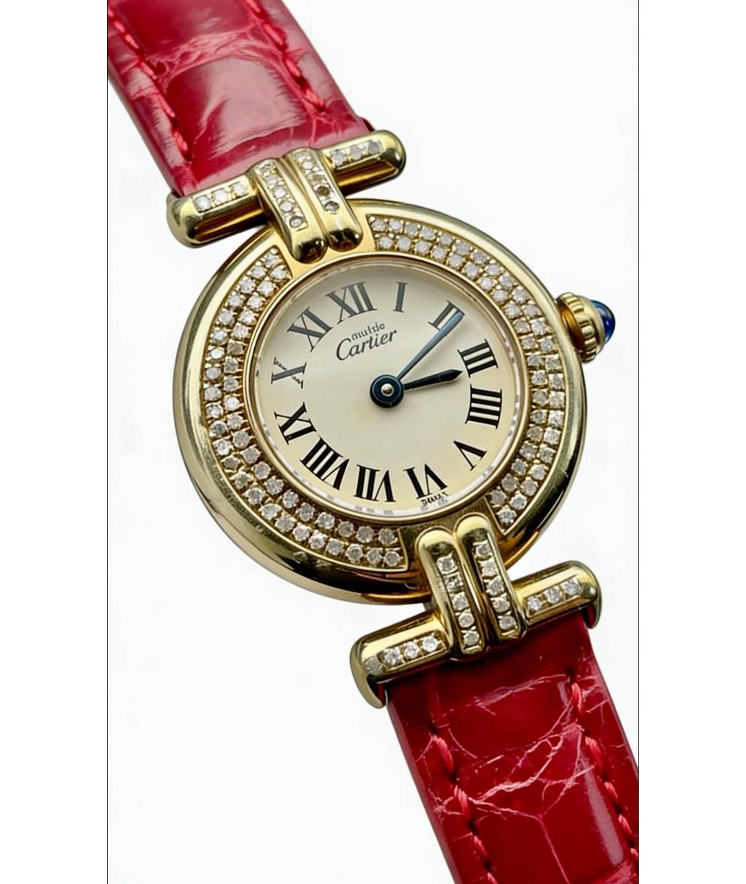 CARTIER Золотые серебряные часы, фото 2