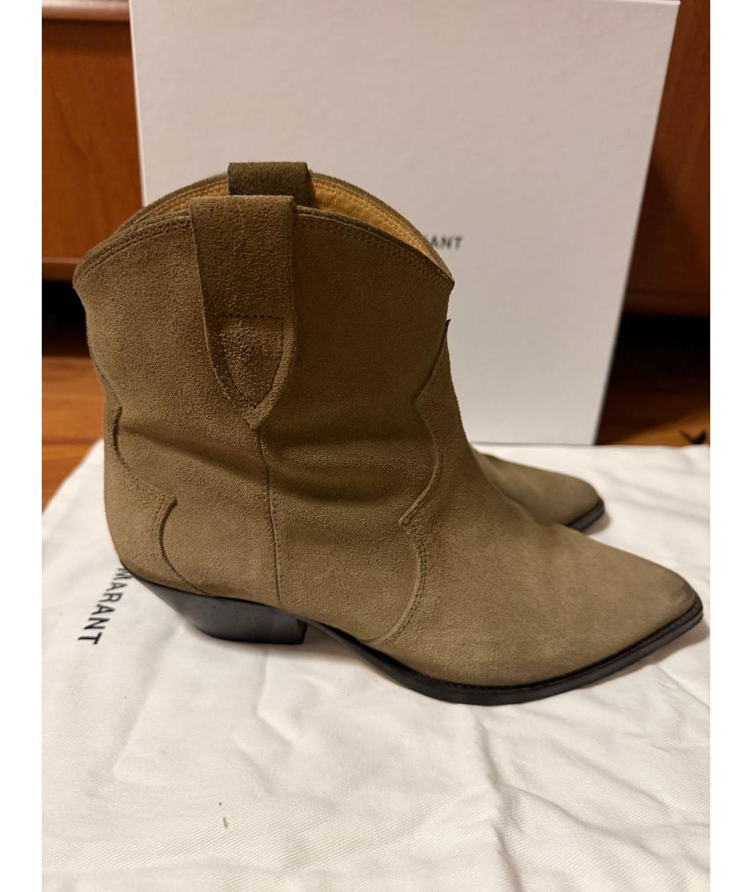 ISABEL MARANT Бежевые замшевые полусапоги, фото 7