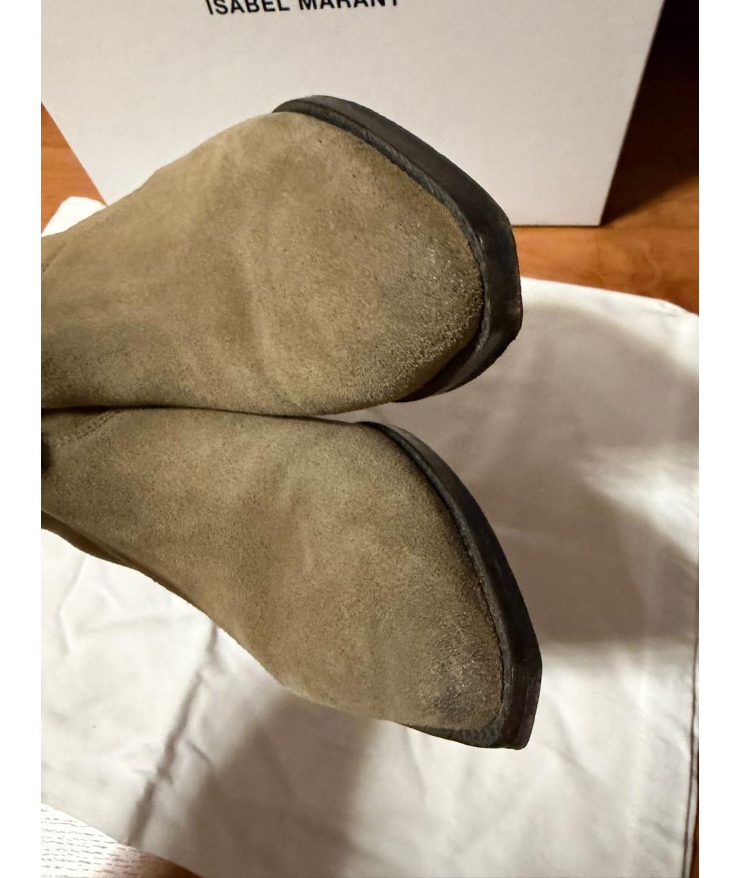 ISABEL MARANT Бежевые замшевые полусапоги, фото 3