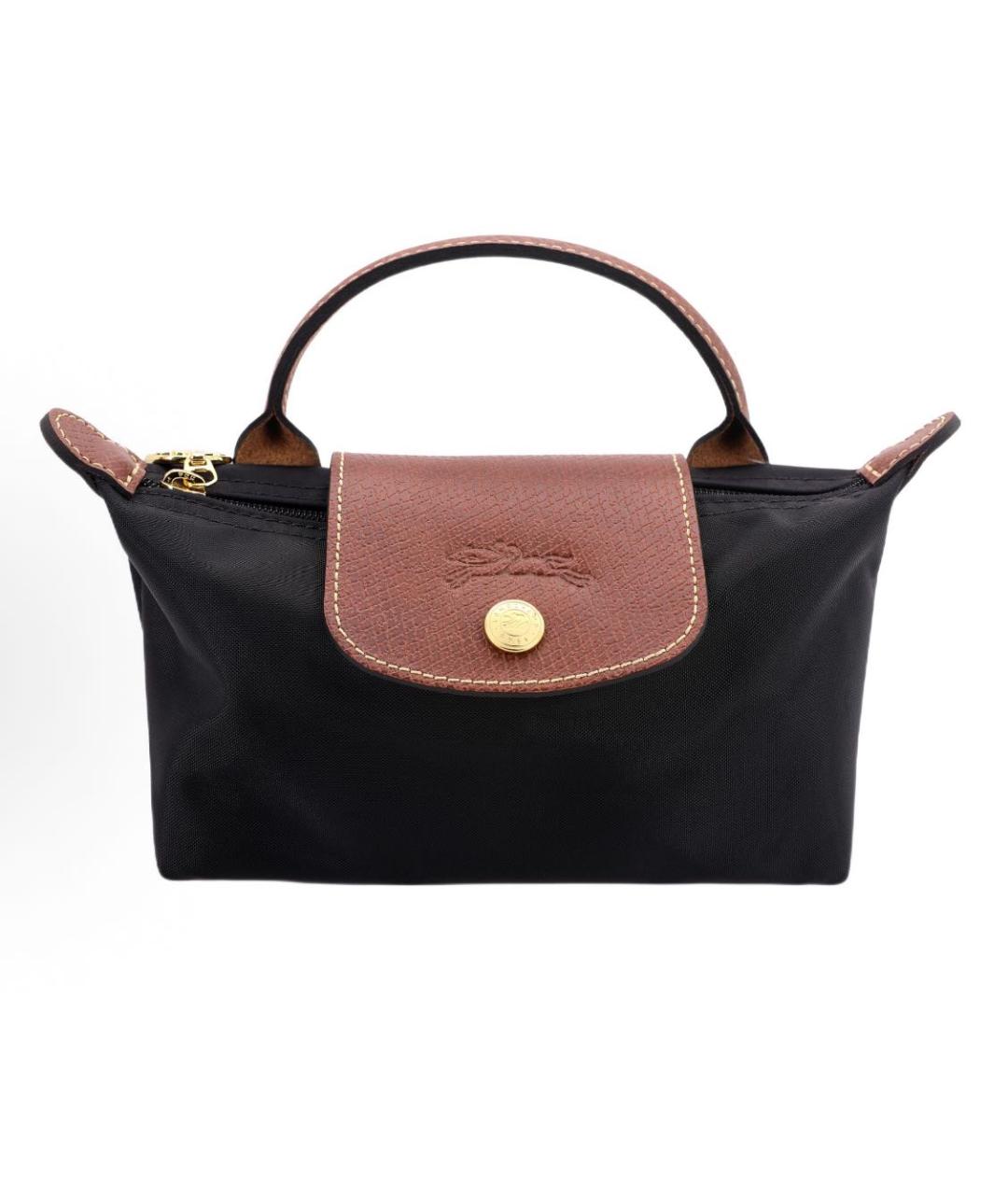 LONGCHAMP Черная тканевая сумка с короткими ручками, фото 6