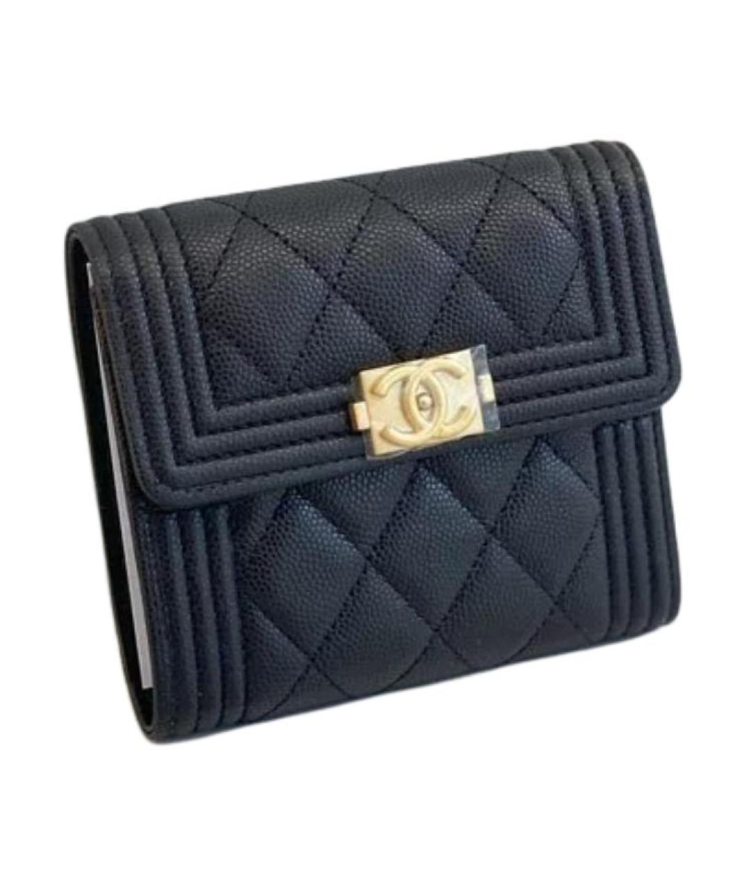 CHANEL Черный кожаный кошелек, фото 3