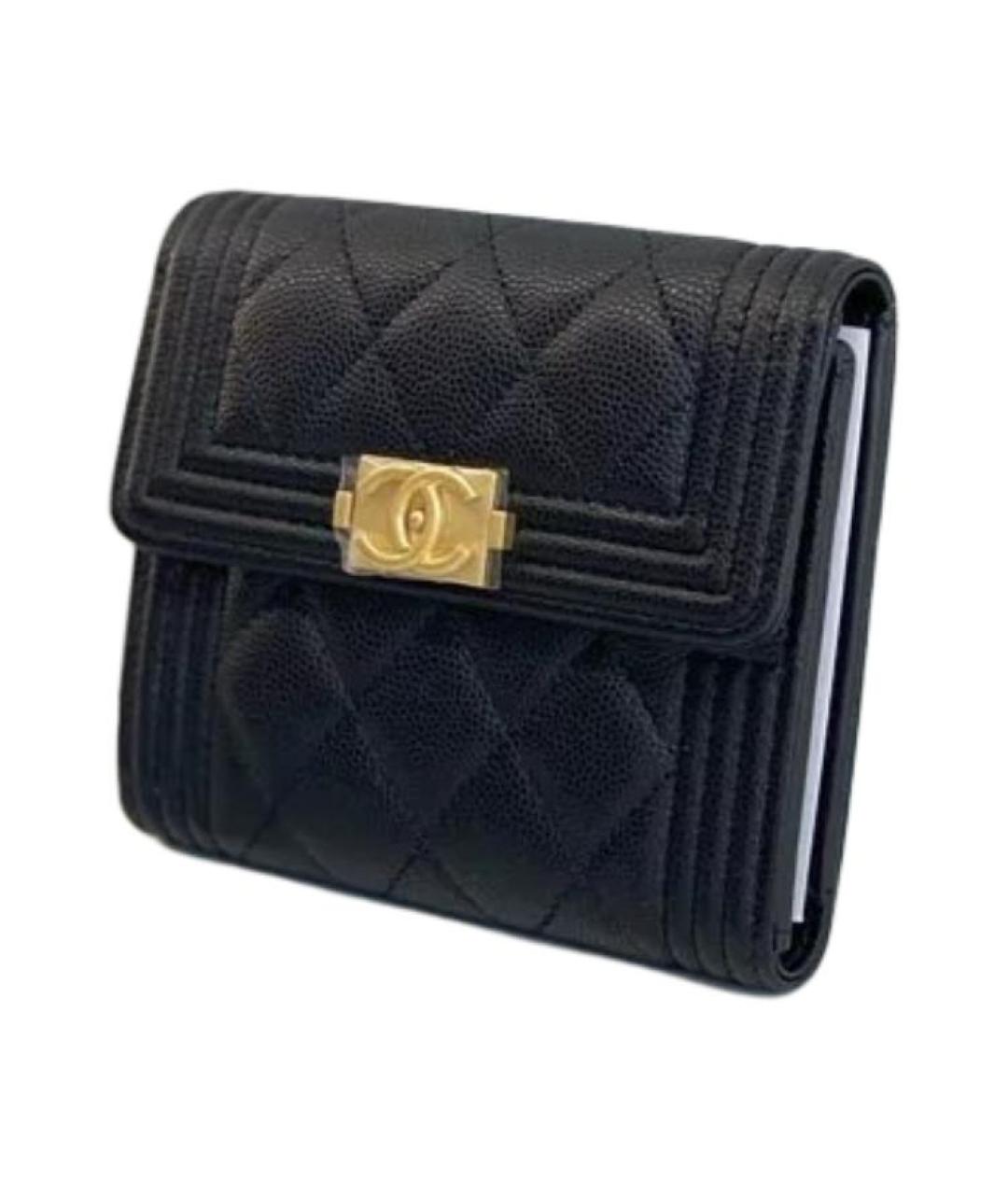 CHANEL Черный кожаный кошелек, фото 2