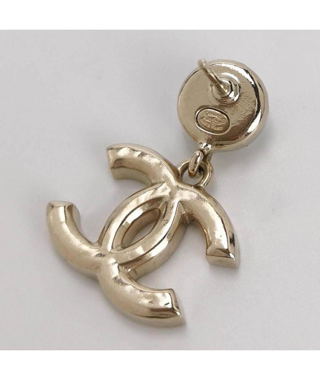 CHANEL Розовые металлические серьги, фото 3