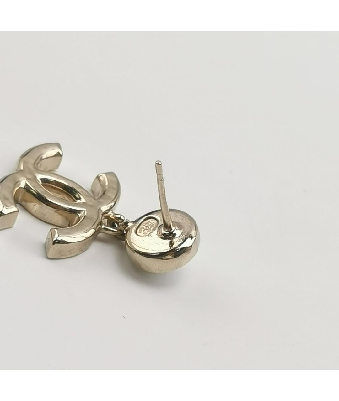 CHANEL Розовые металлические серьги, фото 6