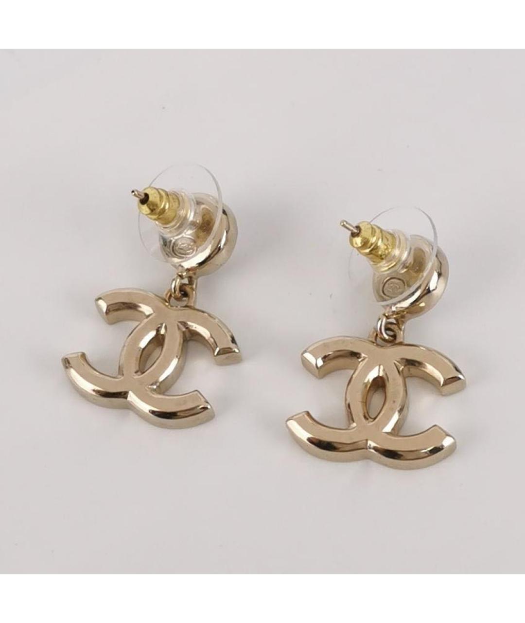 CHANEL Розовые металлические серьги, фото 2