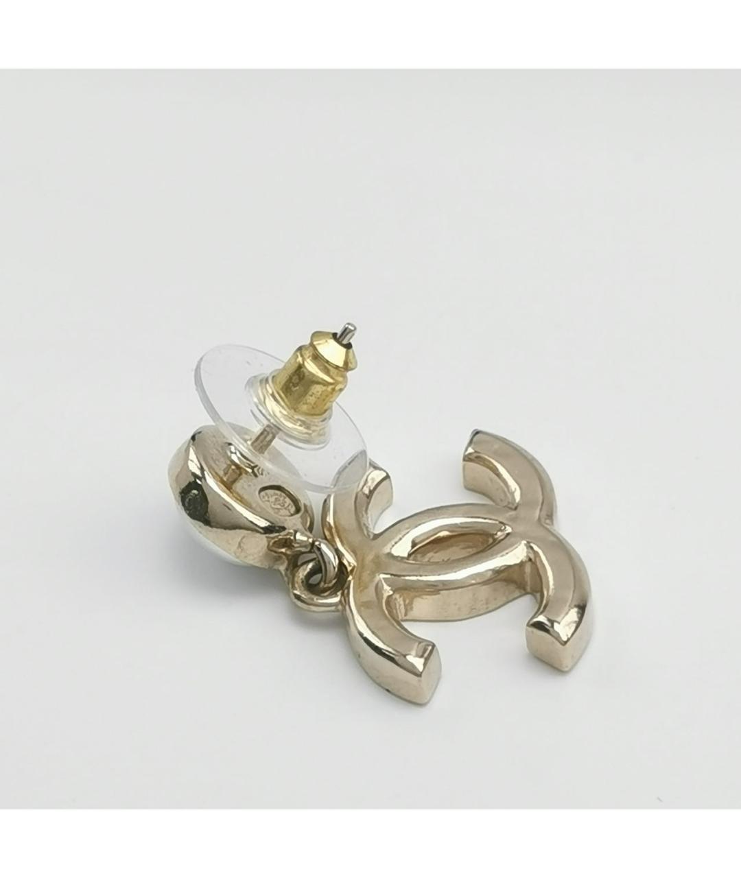 CHANEL Розовые металлические серьги, фото 5