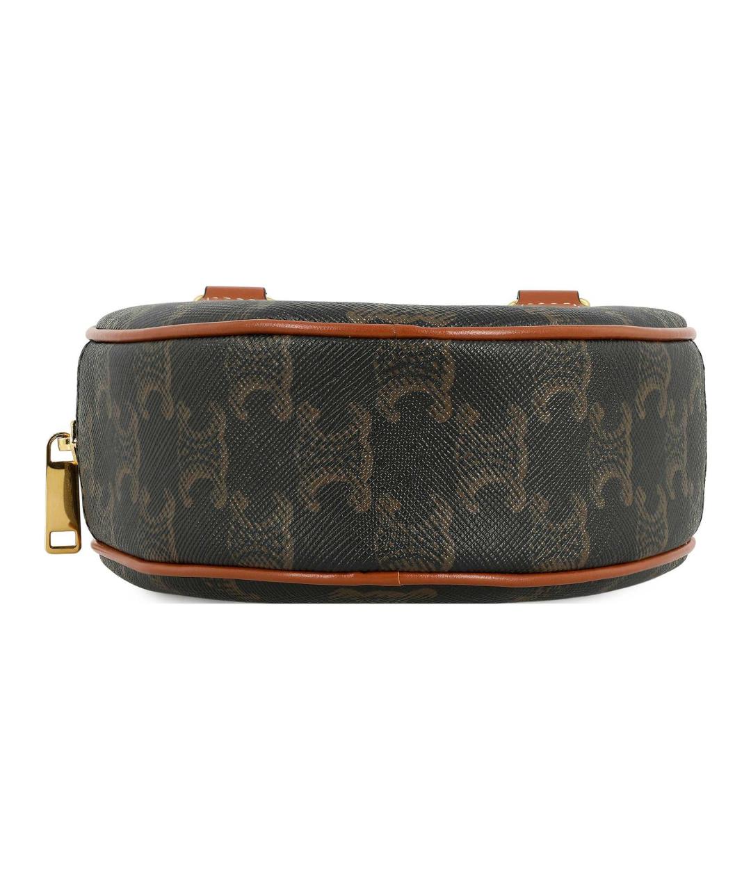 CELINE Коричневая кожаная сумка через плечо, фото 5