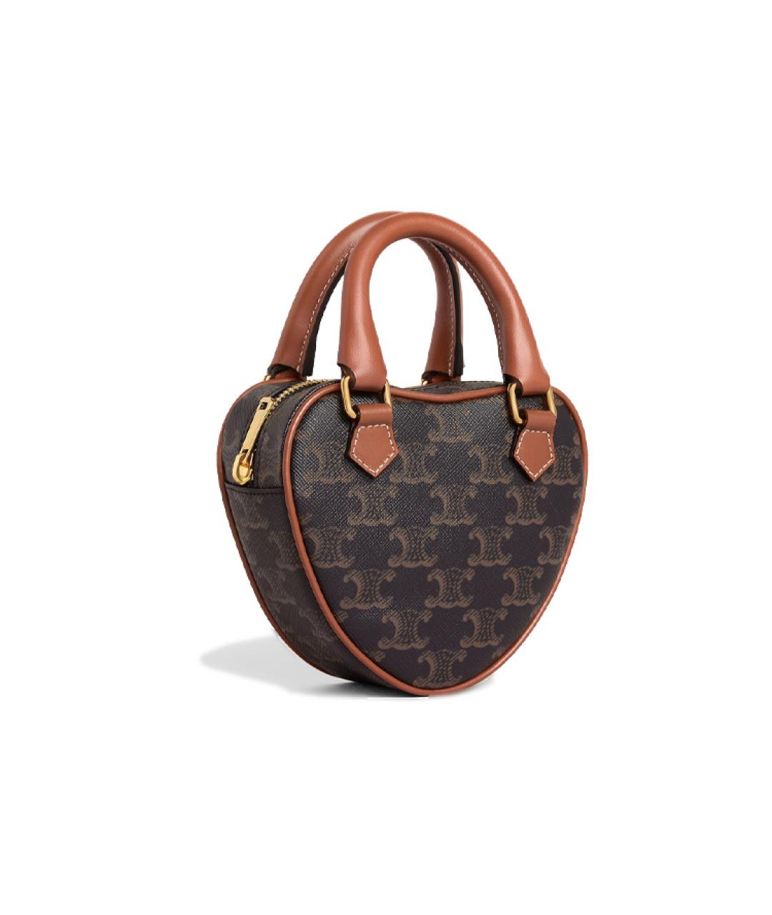 CELINE Коричневая кожаная сумка через плечо, фото 2