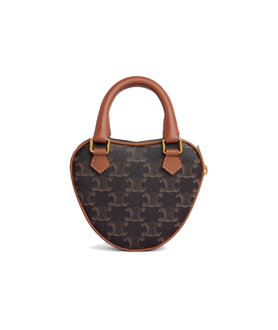 CELINE Коричневая кожаная сумка через плечо, фото 4