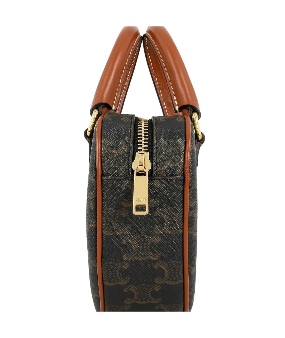 CELINE Коричневая кожаная сумка через плечо, фото 7