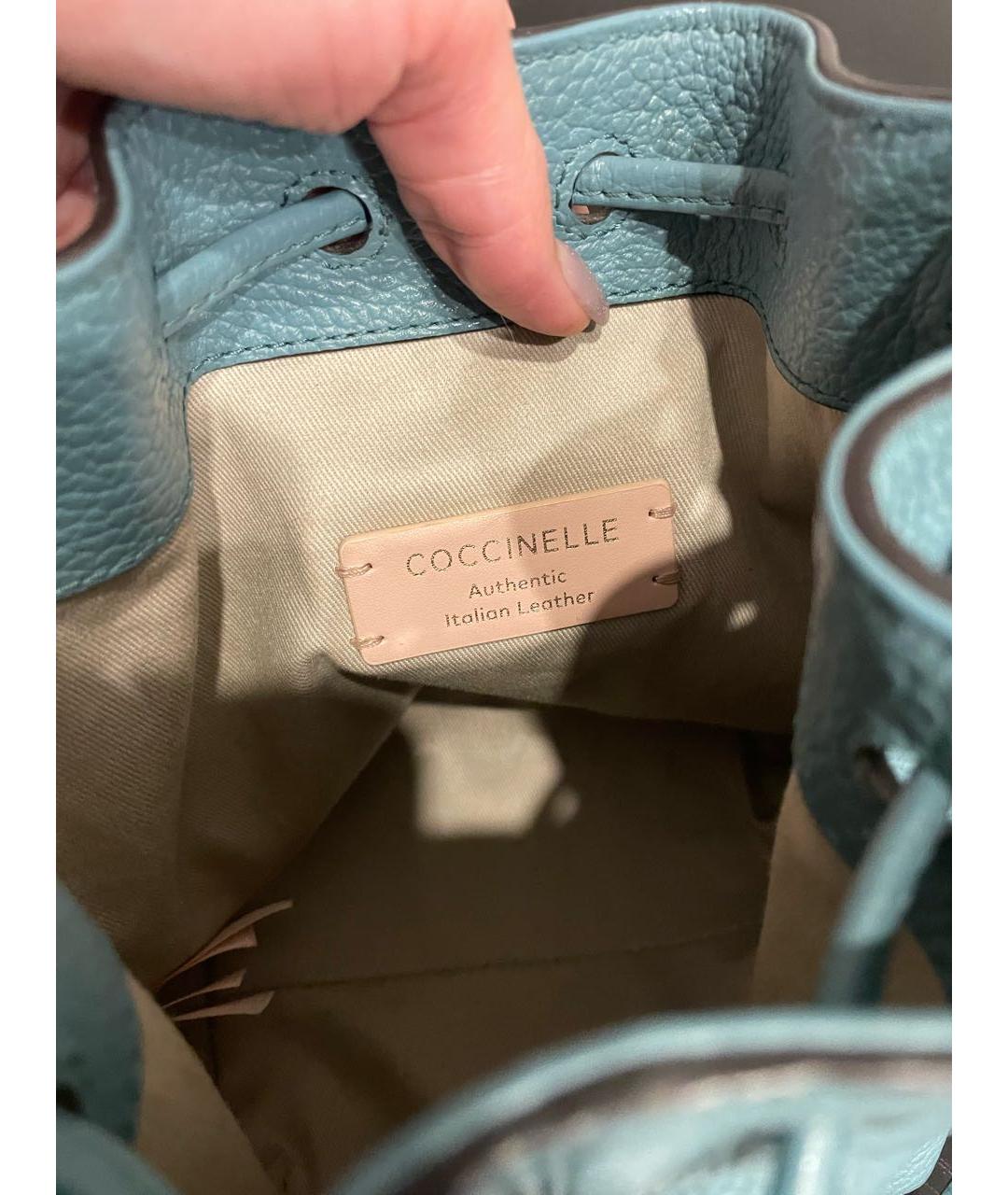 COCCINELLE Бирюзовая кожаная сумка через плечо, фото 5