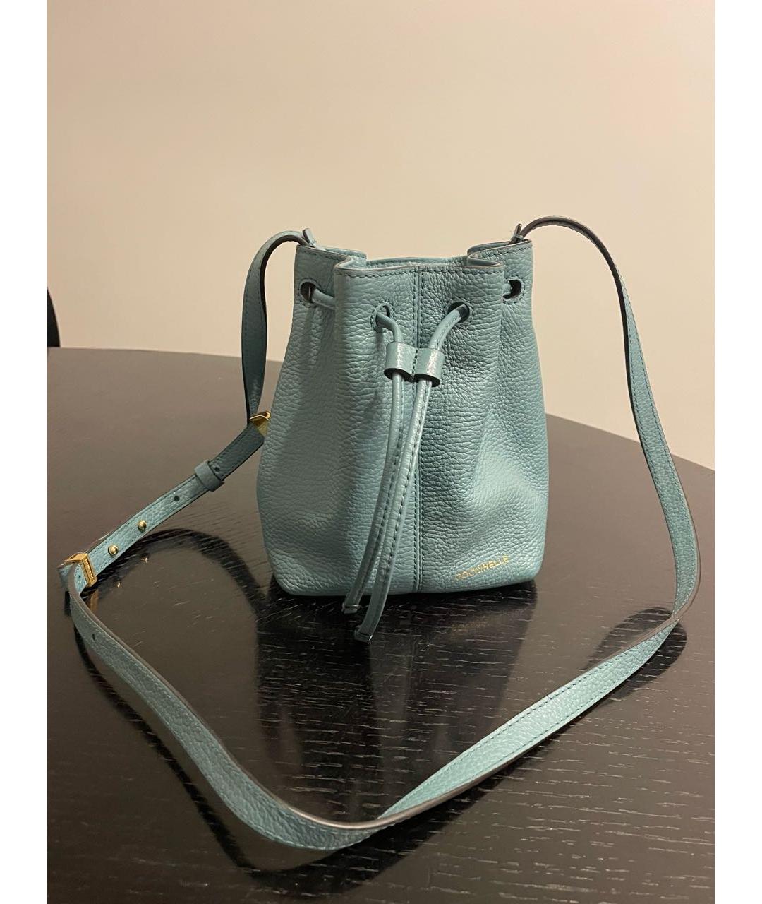 COCCINELLE Бирюзовая кожаная сумка через плечо, фото 2