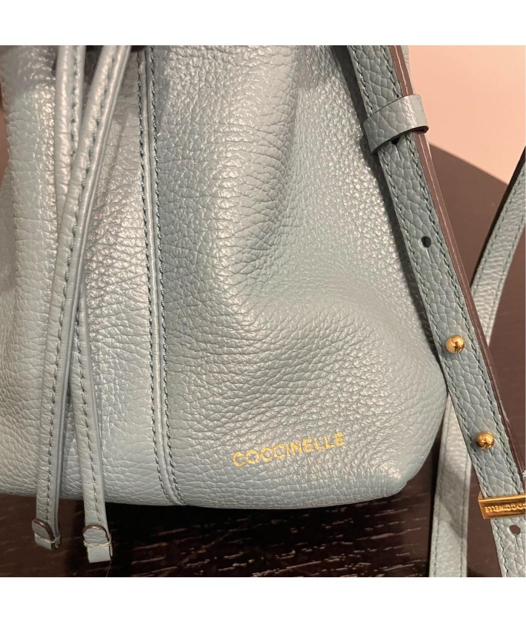 COCCINELLE Бирюзовая кожаная сумка через плечо, фото 6