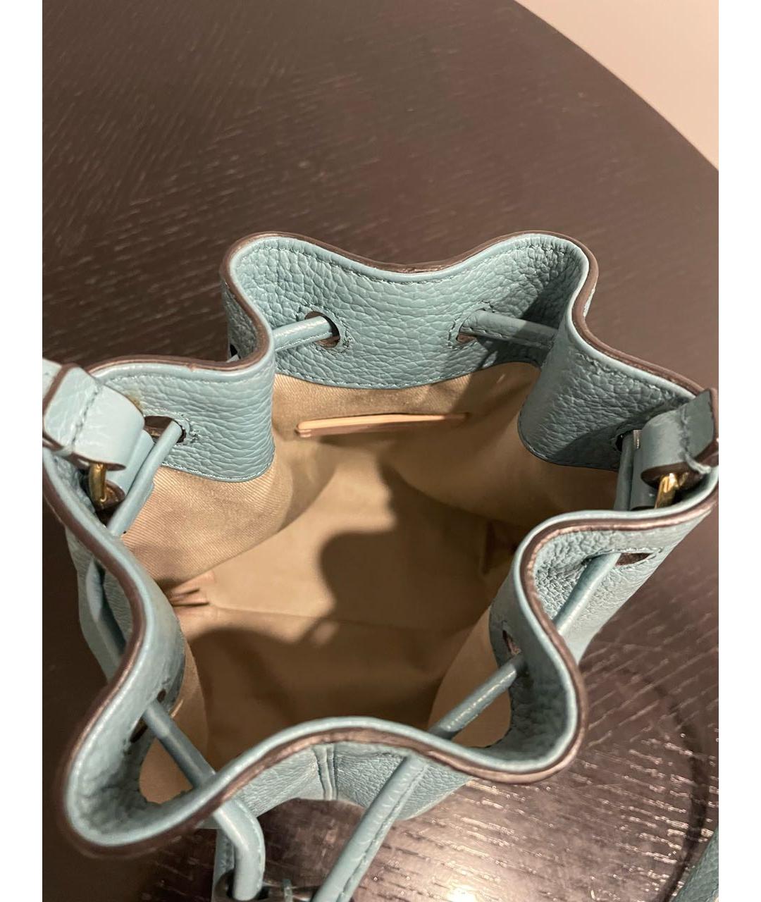 COCCINELLE Бирюзовая кожаная сумка через плечо, фото 4