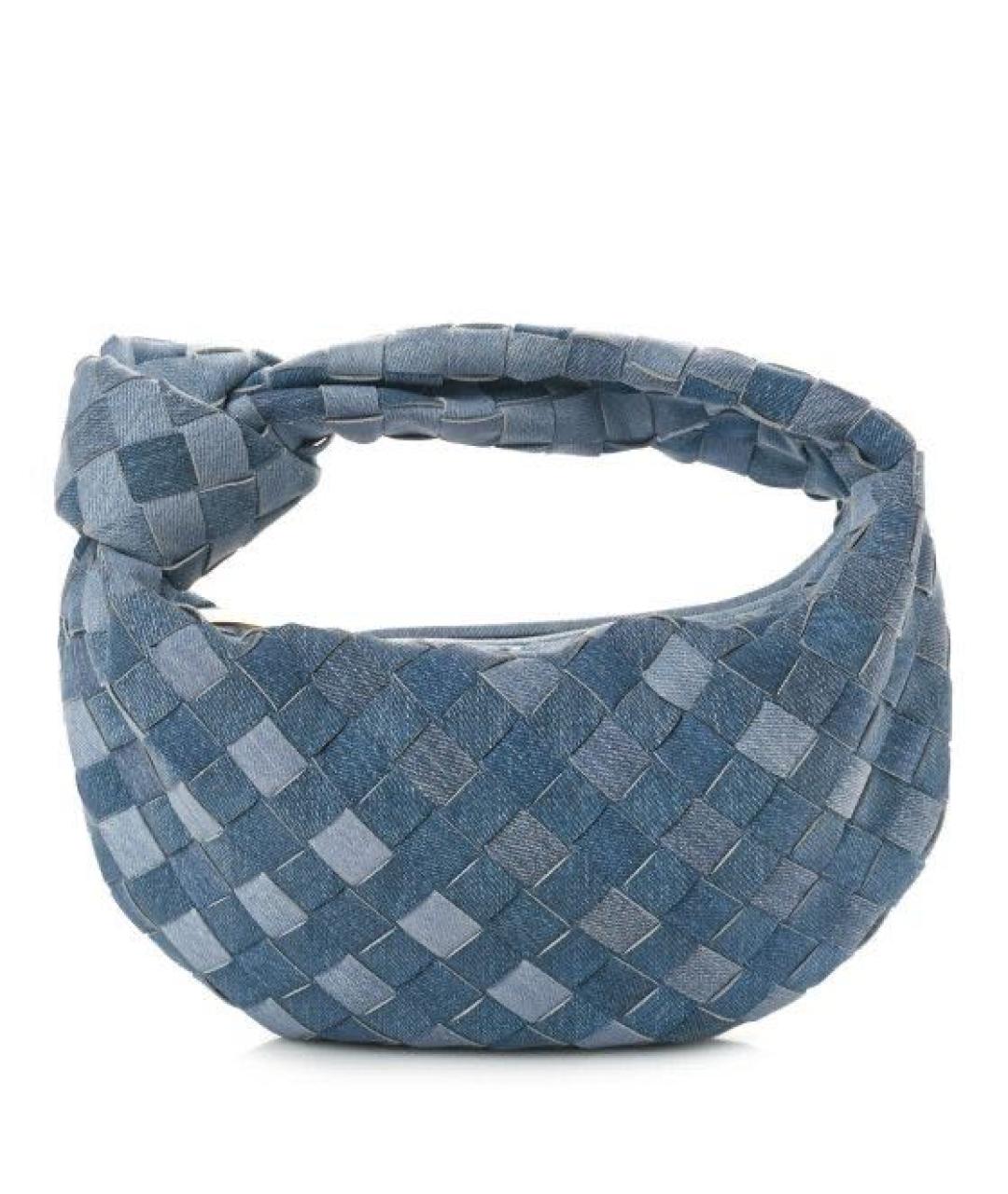 BOTTEGA VENETA Голубая деним сумка с короткими ручками, фото 3