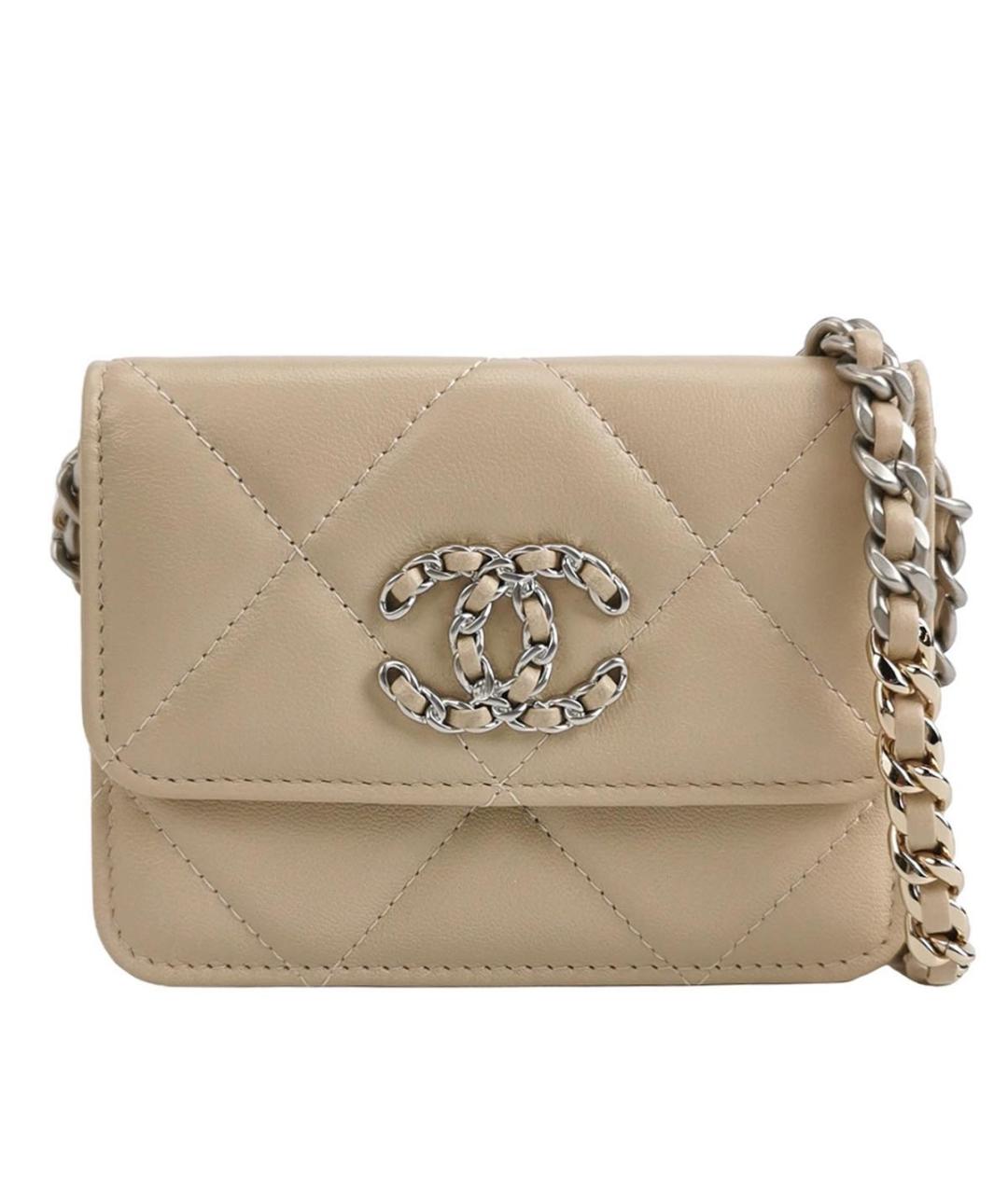 CHANEL Бежевая кожаная сумка через плечо, фото 1