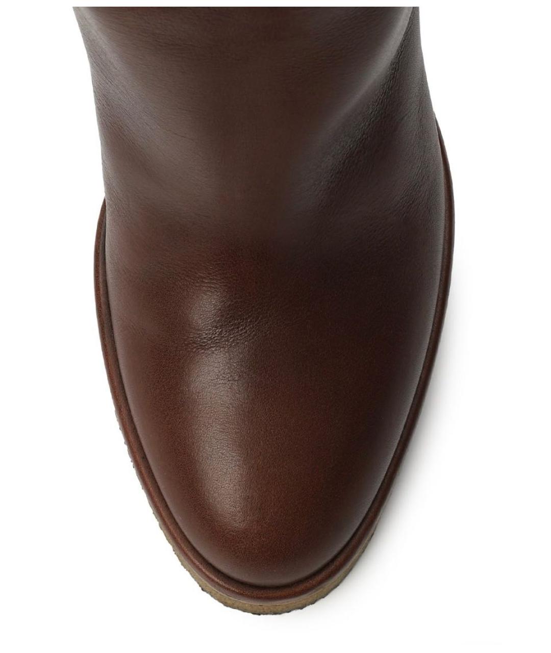 CELINE Коричневые кожаные ботфорты, фото 4