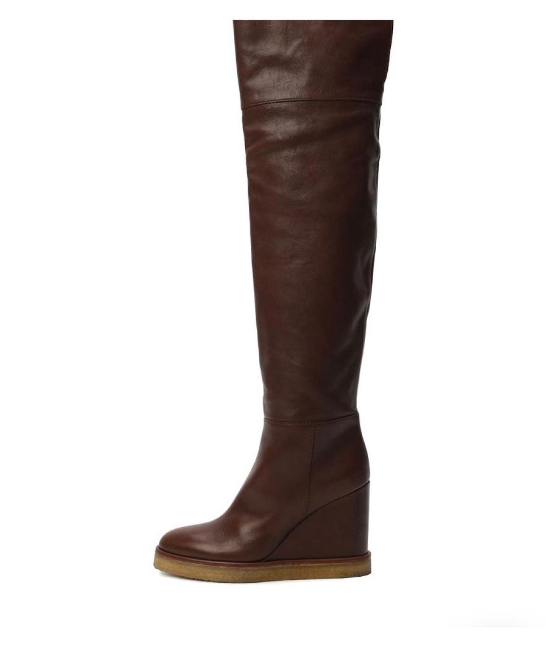 CELINE Коричневые кожаные ботфорты, фото 5