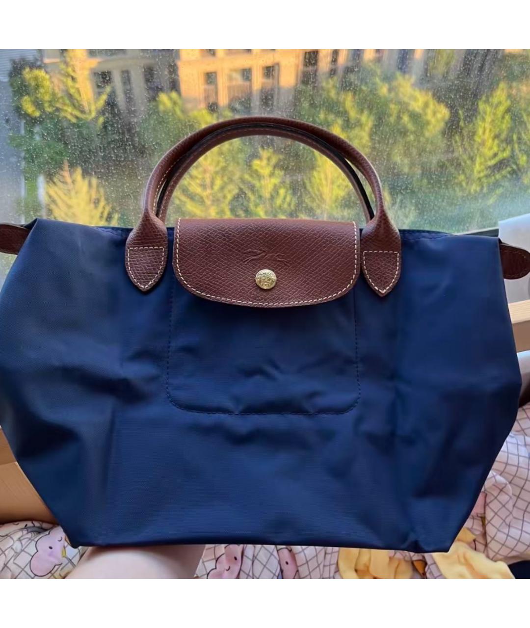 LONGCHAMP Темно-синяя тканевая сумка тоут, фото 4