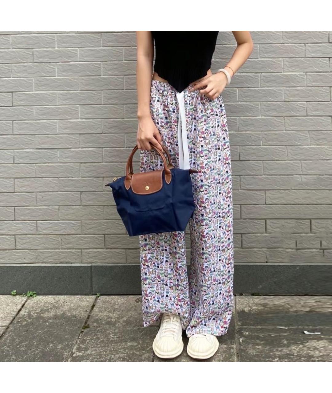 LONGCHAMP Темно-синяя тканевая сумка тоут, фото 5