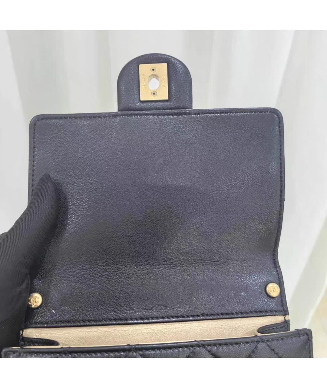 CHANEL Черная кожаная сумка через плечо, фото 5