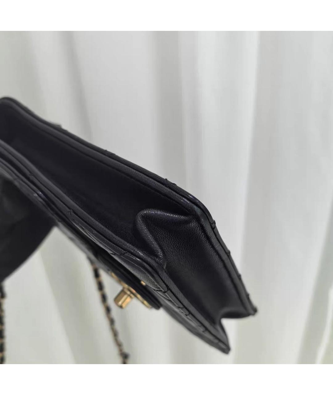 CHANEL Черная кожаная сумка через плечо, фото 7