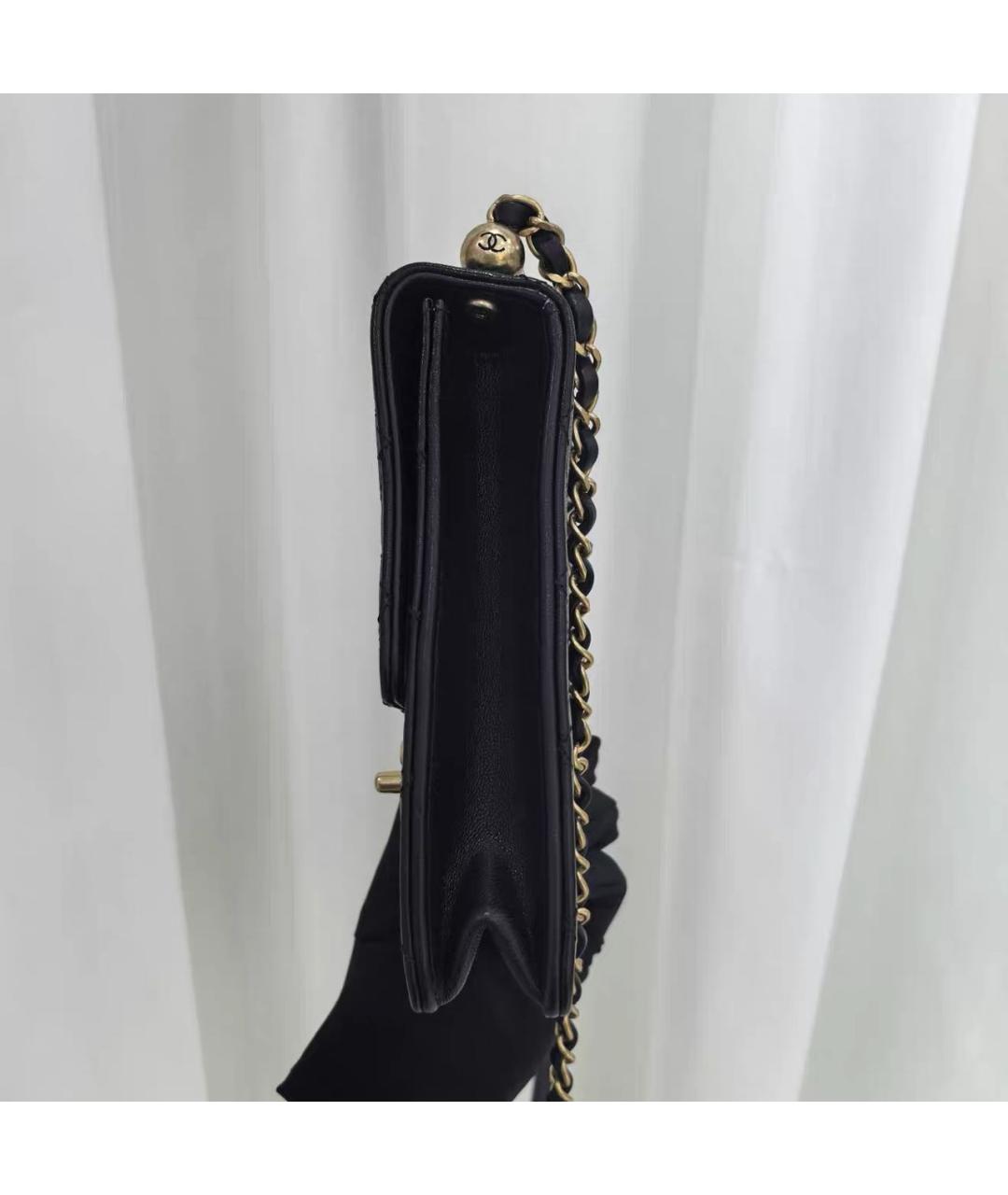 CHANEL Черная кожаная сумка через плечо, фото 6