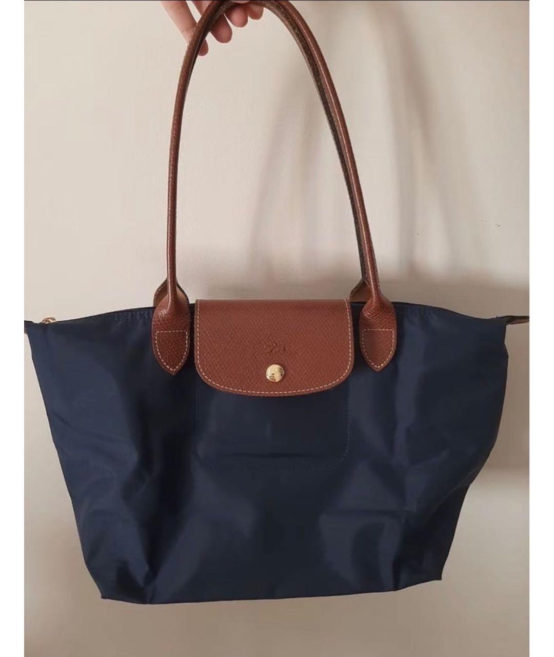 LONGCHAMP Темно-синяя тканевая сумка тоут, фото 6