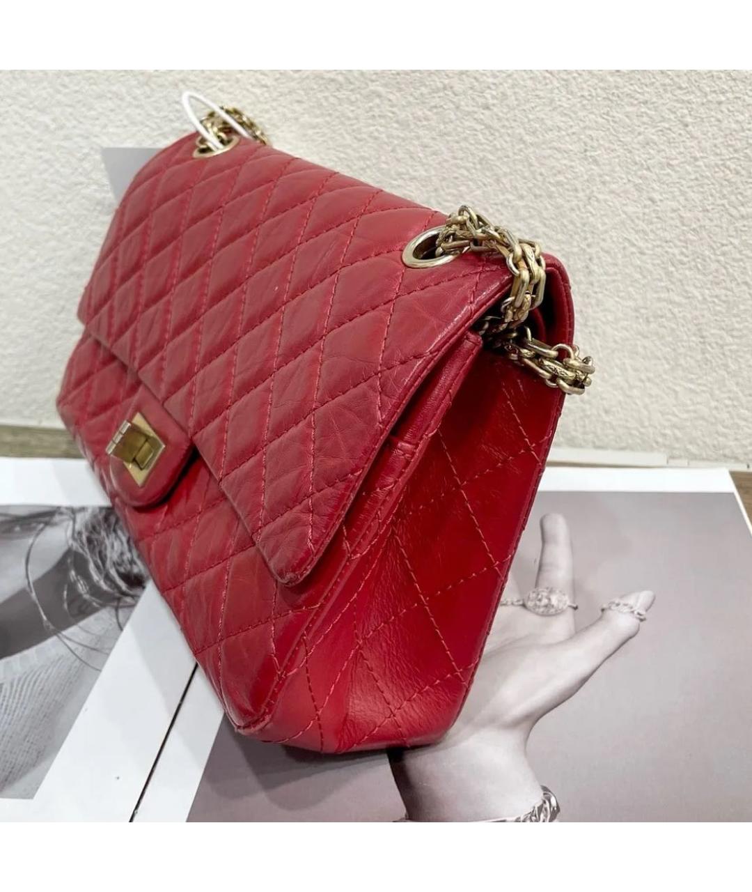 CHANEL Красная кожаная сумка через плечо, фото 5