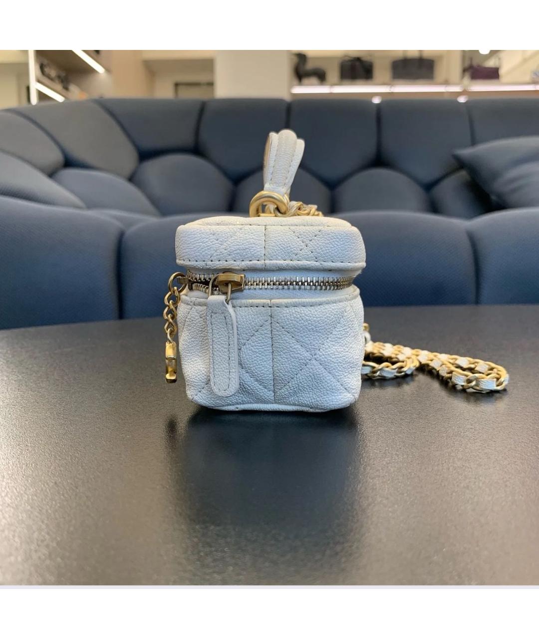 CHANEL Белая кожаная сумка через плечо, фото 4