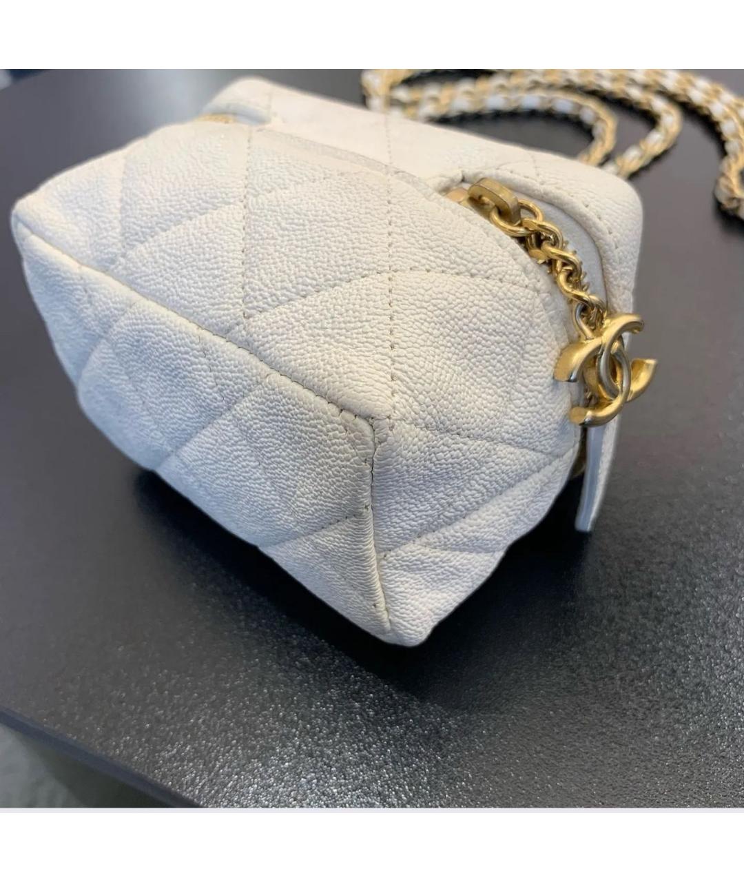 CHANEL Белая кожаная сумка через плечо, фото 7