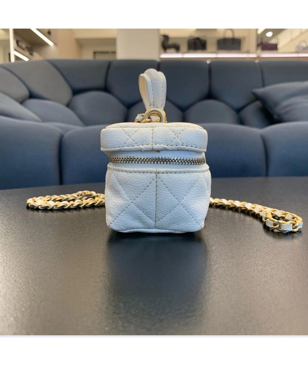 CHANEL Белая кожаная сумка через плечо, фото 3