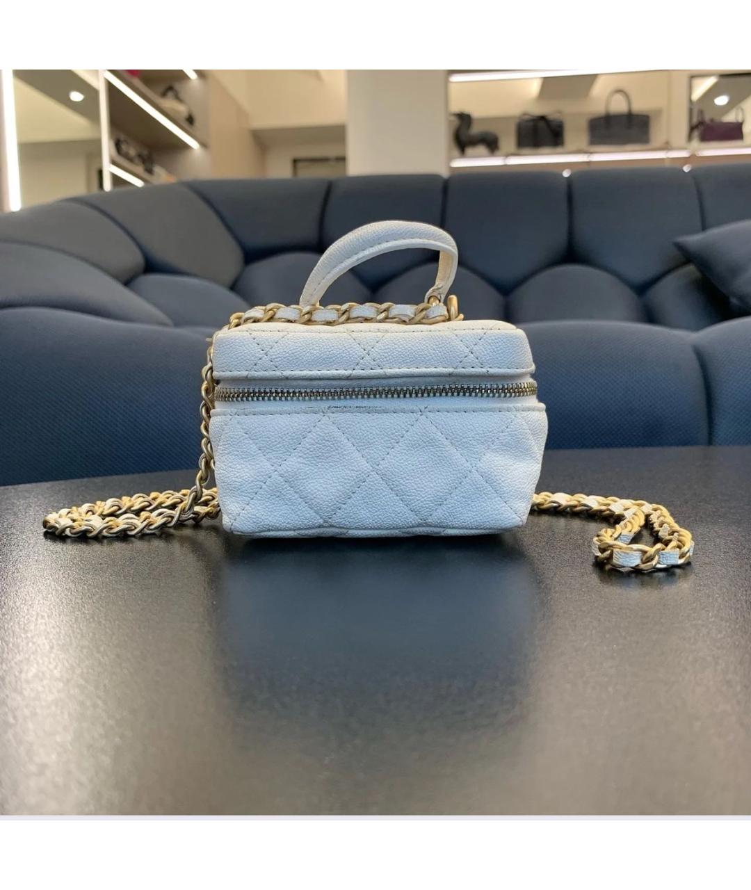 CHANEL Белая кожаная сумка через плечо, фото 9