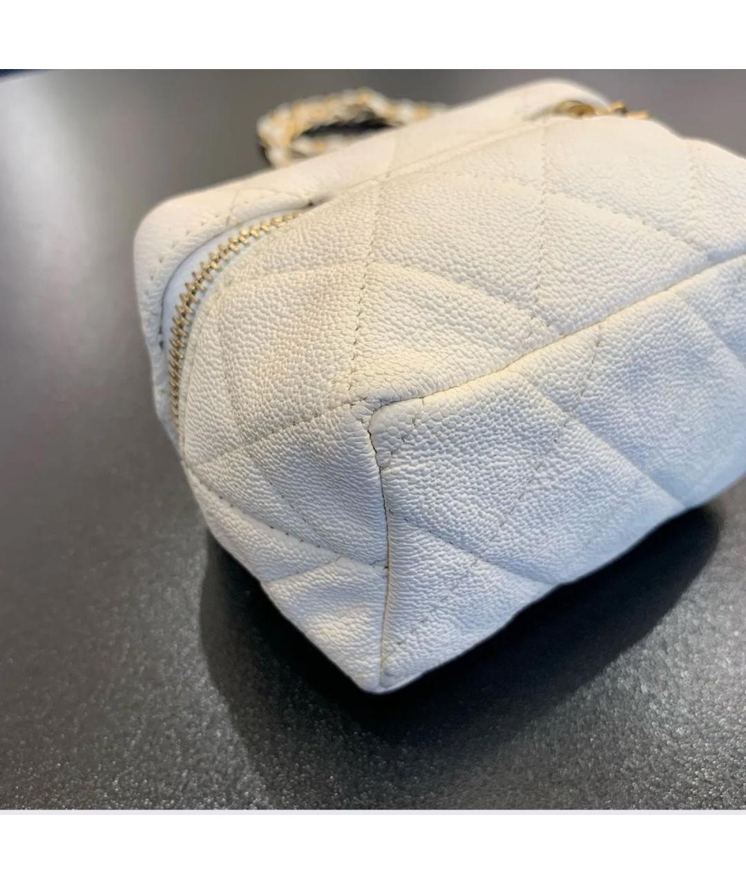 CHANEL Белая кожаная сумка через плечо, фото 8
