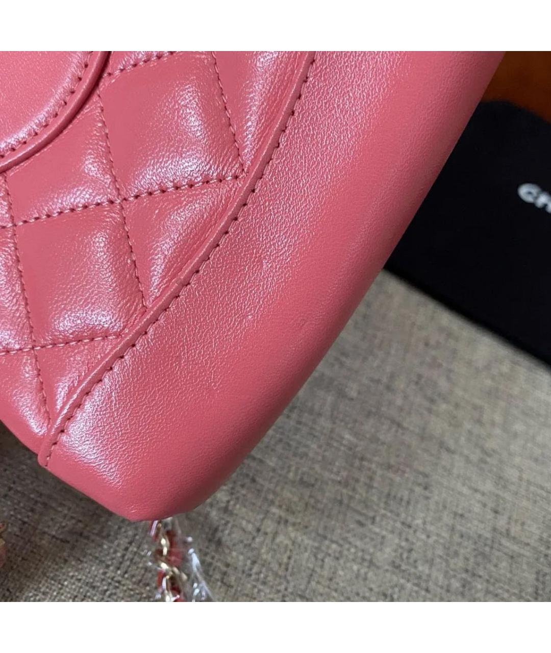 CHANEL Розовая кожаная сумка через плечо, фото 7