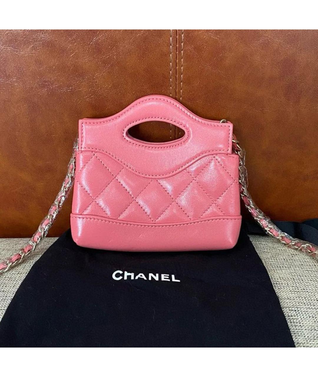CHANEL Розовая кожаная сумка через плечо, фото 2