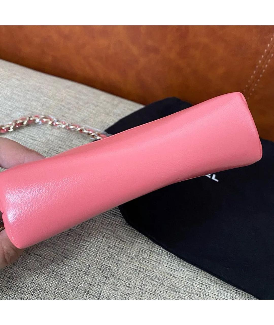 CHANEL Розовая кожаная сумка через плечо, фото 3