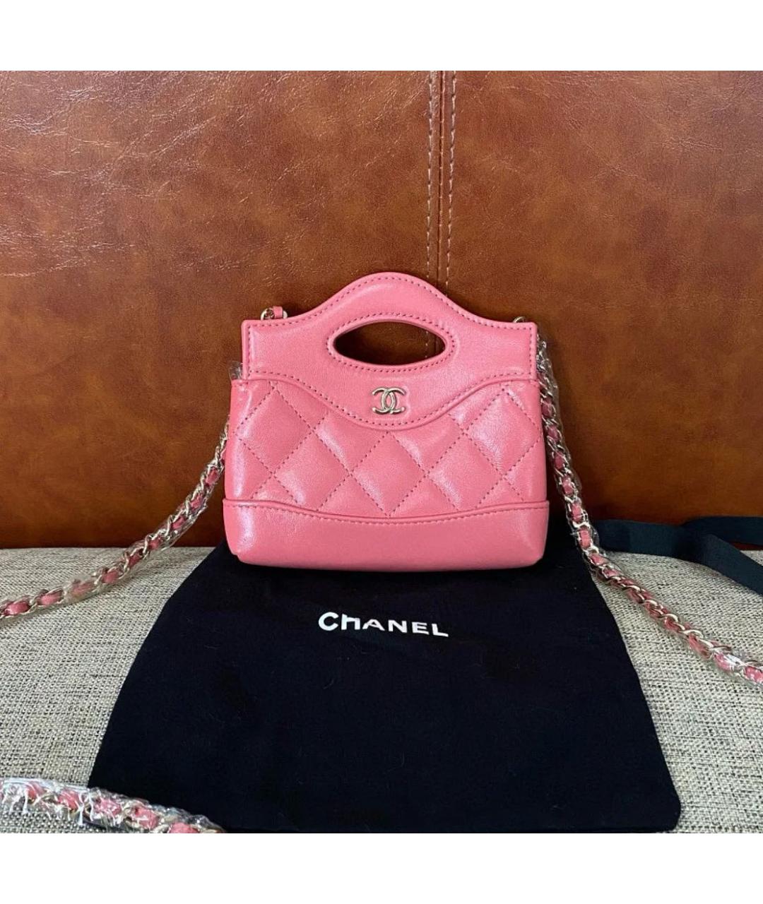 CHANEL Розовая кожаная сумка через плечо, фото 9