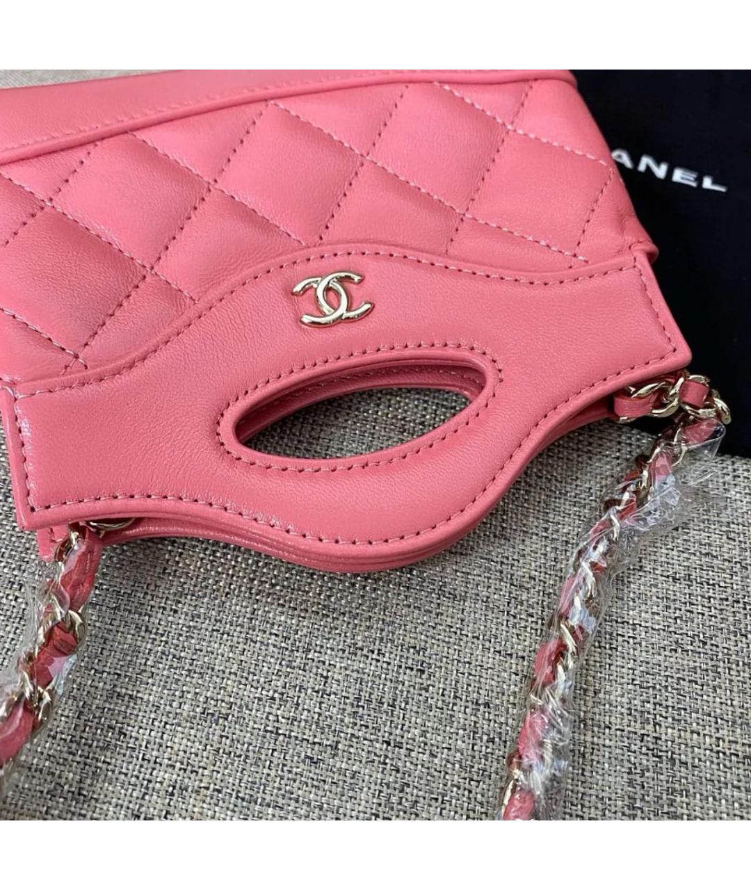 CHANEL Розовая кожаная сумка через плечо, фото 8