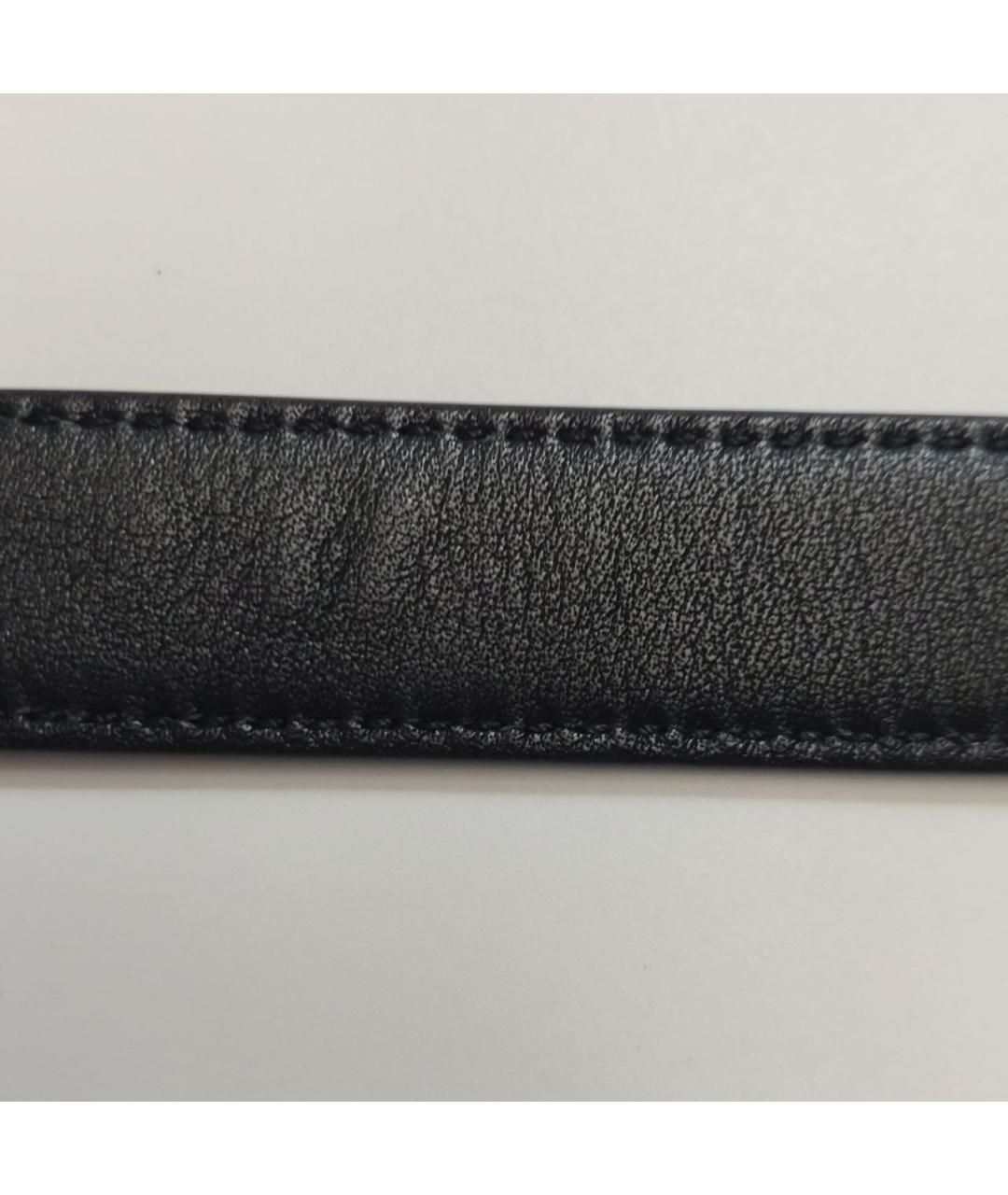 SAINT LAURENT Черный кожаный ремень, фото 5