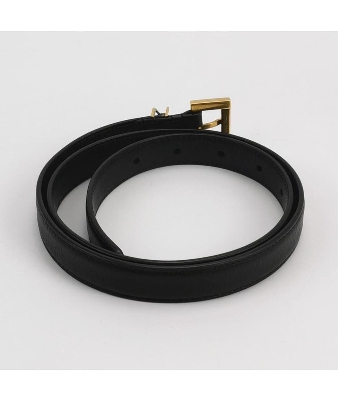 SAINT LAURENT Черный кожаный ремень, фото 2