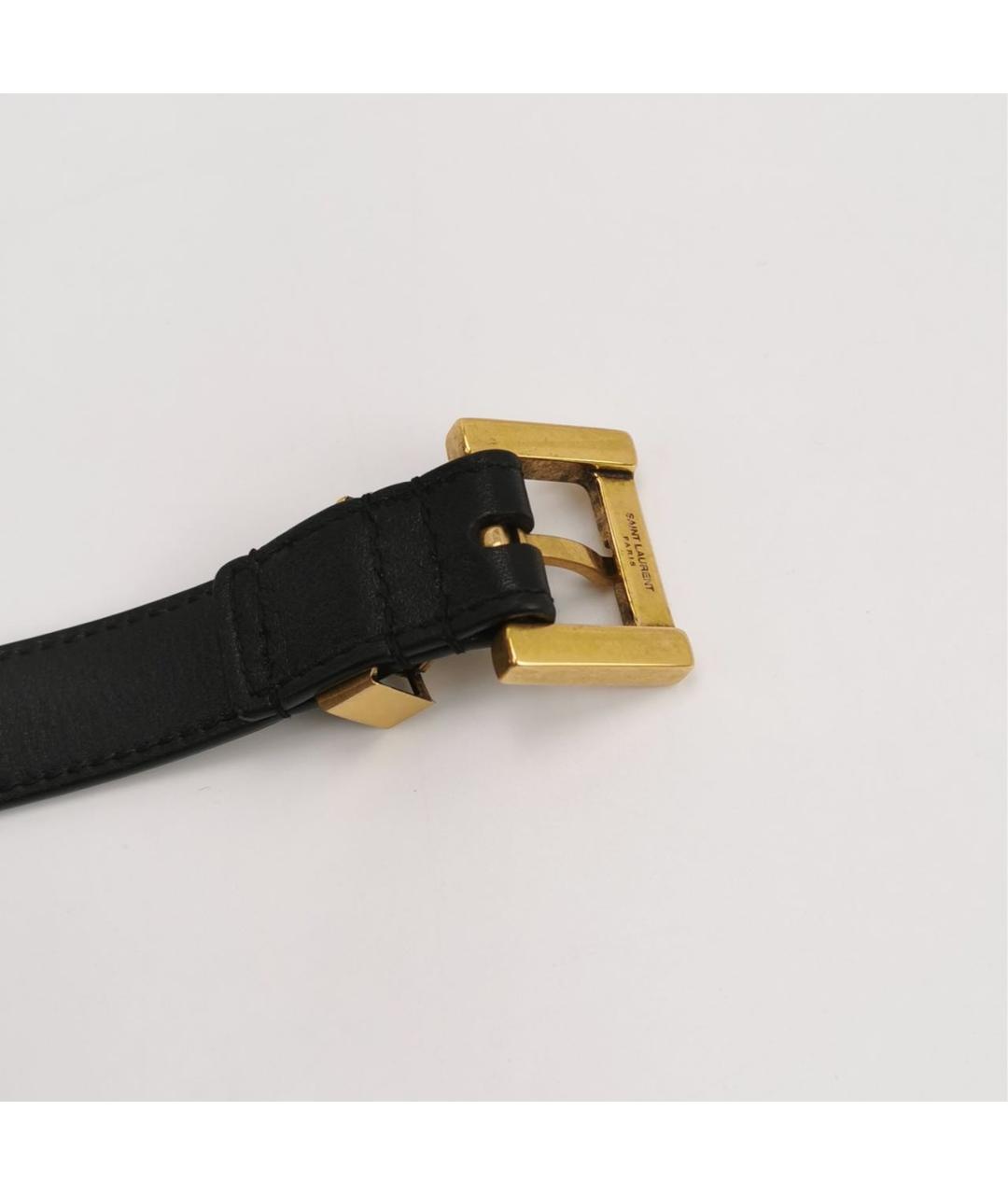 SAINT LAURENT Черный кожаный ремень, фото 3
